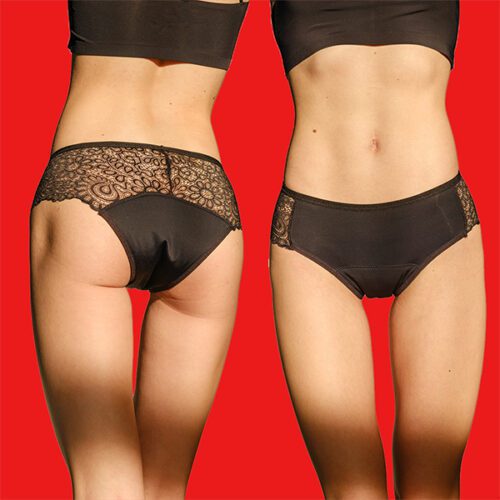 a woman's body in black underwear