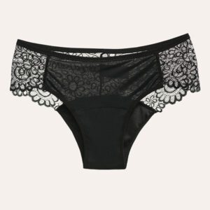 a black underwear with lace trim