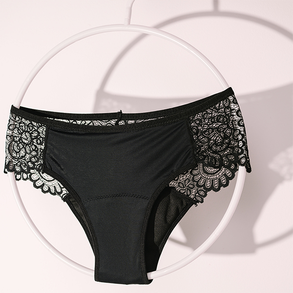 a black underwear on a white ring