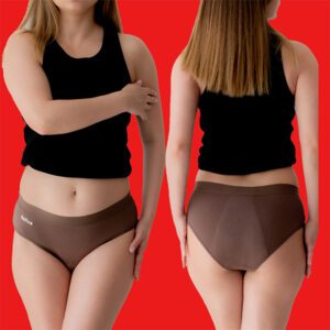 a woman in underwear and tank top